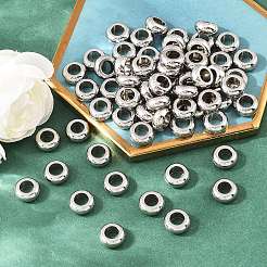 Tarnish Resistant Stainless Steel Large Hole Rondelle Beads&nbsp;STAS-Q175-02