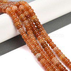 天然石レッドアベンチュリンビーズ連売り  ロンデル  8.5x5mm  穴：0.8mm  約75個/連  15.04インチ（38.2cm）&nbsp;G-L604-D01-01