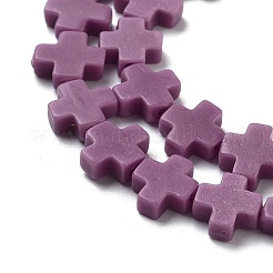 合成サンゴビーズ連売り  染め  クロス  蘭  7.5~8.5x8~9x3~3.5mm  穴：1mm  約40個/連  12.5インチ〜12.7インチ（31.8~32.3cm）&nbsp;LS-CORA-L044-A14