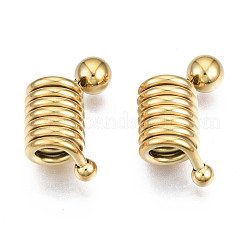 316サージカルステンレススチールヨーロピアンビーズ  大穴ビーズ  コラム  14KGP本金メッキ  18x11x8mm  穴：5mm&nbsp;STAS-N097-069LG