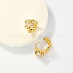 Butterfly 201 Stainless Steel Acrylic Shell Hoop Earrings for Women&nbsp;JF2774-1