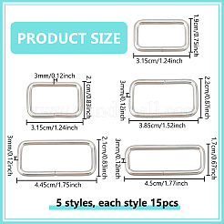 75Pcs 5 Styles Iron Linking Rings&nbsp;IFIN-NB0001-62