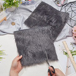 フェイクウサギのファーポリエステル生地  おもちゃの人形の巻き毛の素材DIY縫製用  グレー  250x250x2mm&nbsp;DIY-WH0504-258E