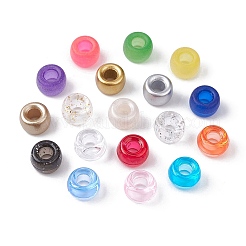 540個18色プラスチックビーズ  バレル  ミックスカラー  9x6mm  穴：3.8mm  30個/カラー&nbsp;KY-FS0001-13