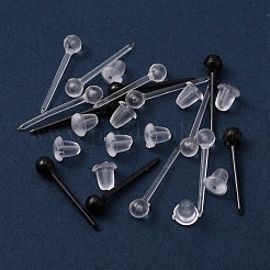 200Pcs 2 Colors Eco-Friendly Plastic Stud Earring Findings&nbsp;KY-YW0001-19
