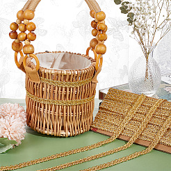 細線細工の段ボールレースリボン  波形  衣料品用  ゴールド  5/8インチ（15mm）  約13.67ヤード（12.5m）/ロール&nbsp;OCOR-WH0080-10A