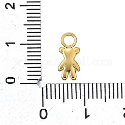 304ステンレススチールチャーム  イオンプレーティング（ip）  クマ  14KGP本金メッキ  12x5.5x2mm  穴：2.5mm&nbsp;LS-STAS-H233-19G
