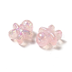 UVメッキレインボー虹色アクリルビーズ  クリスマスジンジャーブレッドマン  ミスティローズ  20x18x10.5mm  穴：3.5mm&nbsp;PACR-M002-11D