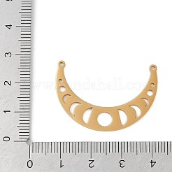 304ステンレスペンダント  レーザー切断  ムーンフェイズチャーム  ゴールドカラー  24x34x1mm  穴：1.2mm&nbsp;STAS-L279-023G