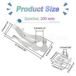 316サージカルステンレススチール製クリップオンイヤリング金具200セット  ステンレス鋼色  21.5x9.5x3.5mm  穴：3.5mm  7x7.5x3.5  穴：1.4mm  2個/セット&nbsp;STAS-DC0011-89