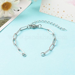 Tarnish Resistant 304 Stainless Steel Paperclip Chains Bracelet Making&nbsp;X-AJEW-JB01038-02