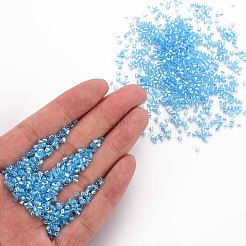 ガラス竹ビーズ  透明色光沢  ライトスカイブルー  2.5~3x2mm  穴：0.9mm  約15000個/ポンド&nbsp;SEED-S032-11A-103
