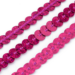 環境に優しいプラスチックスパンコールビーズ  スパンコールビーズ  装飾アクセサリー  フラットラウンド  赤ミディアム紫  6mm  約5m /ロール&nbsp;PVC-Q092-6mm-P50108