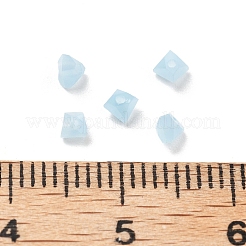 ガラスビーズ  三角ビーズ  ダイヤモンドビーズ 透明クリスタル 尖ったビーズ  ライトブルー  3x3x2mm  穴：0.8mm&nbsp;LS-GLAA-D300-01A