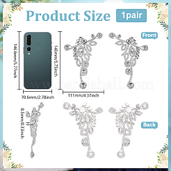 2Pcs 2 Styles Flower Alloy Rhinestone Ornament Accessories&nbsp;DIY-FG0008-05B
