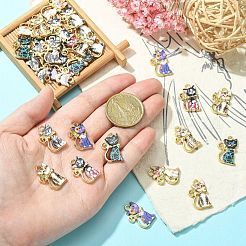 40Pcs 8 Colors Alloy Enamel Pendants&nbsp;ENAM-CJ0001-79