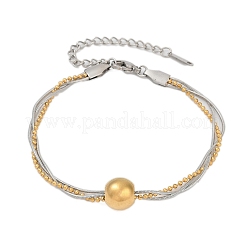 304 Stainless Steel Multi-strand Bracelets&nbsp;BJEW-Z108-05GP