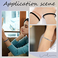 2Pcs 2 Styles C-Shaped 201 Stainless Steel Grooved Cuff Bangles&nbsp;STAS-SC0008-02