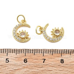 Brass Micro Pave Cubic Zirconia Charms&nbsp;KK-C092-23D-G