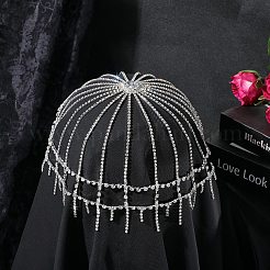 合金ラインストーンヘッドバンド  プラチナ  313x7mm&nbsp;AJEW-WH20020-247P