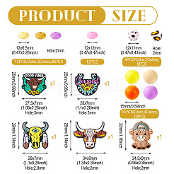 101Pcs Cattle Theme Silicone Focal Beads&nbsp;SIL-TA0002-60