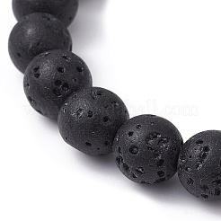 Synthetic Turquoise Dolphin & Lava Rock Beaded Stretch Bracelet&nbsp;BJEW-JB09838-01