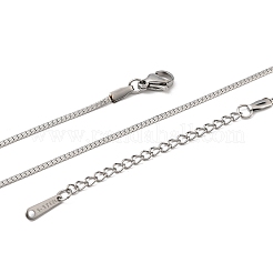 男女兼用 12mm 304ステンレススチール製フラットチェーンネックレス 1.5個  変色なし  ステンレス鋼色  17.72インチ（45cm）&nbsp;NJEW-H093-14P