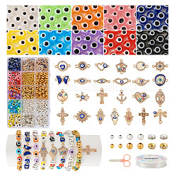 DIY Evil Eye Bracelet Making Kit&nbsp;DIY-TA0004-42