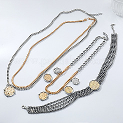 Bohemian Zinc Alloy Disc Pendant Multi-Layered Chain Necklaces for Women&nbsp;FS-WG91216-01