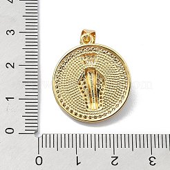 Brass Micro Pave Clear Cubic Zirconia Pendants&nbsp;KK-A221-28A-G