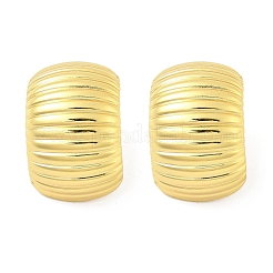 女性用304ステンレススチールスタッドピアス  長方形  ゴールドカラー  27x18.5mm&nbsp;EJEW-A125-59G