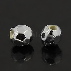 プラスチックアクリル多面カット丸いビーズする  銀メッキ  8mm  穴：1.5mm  約1800個/ポンド&nbsp;PACR-L002-8mm-S