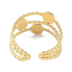 Ion Plating(IP) 304 Stainless Steel Enamel Square Cuff Finger Rings&nbsp;RJEW-L107-058G-01