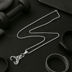 2Pcs 2 Colors Stainless Steel Boxing Glove Pendant Box Chain Necklaces for Men&nbsp;NJEW-HY0001-09B