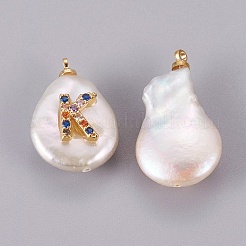 Natural Cultured Freshwater Pearl Pendants&nbsp;PEAR-F008-32G-K