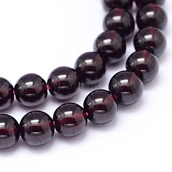 モザンビーク輸入天然グレード aa ガーネット ラウンド ビーズ 連売り  6mm  穴：1mm  約64個/連  15インチ&nbsp;G-E300-AA-6mm