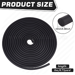 Epdmシーリングストリップ  家具修理用品  ラウンド  ブラック  10mm  約8m /ロール&nbsp;FIND-WH0126-372A