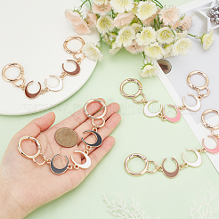 4Pcs 4 Colors Crescent Moon Alloy Enamel Link Purse Strap Extenders&nbsp;FIND-WR0009-39