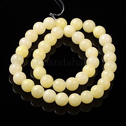 Natural Yellow Jade Beads Strands&nbsp;JBR10mm-6