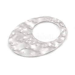 変色しない304ステンレススチールペンダント  オーバルチャーム  ステンレス鋼色  44x34x1.5mm  穴：1.8mm&nbsp;STAS-A099-26P