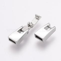 変色しにくい304ステンレススチール製の折りたたみ式留め具  長方形  ステンレス鋼色  25x7x4mm  穴：2x5mm&nbsp;STAS-F122-48P