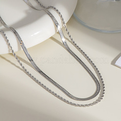 Fashionable Stainless Steel Double Layer Necklaces for Women&nbsp;VZ1613-2