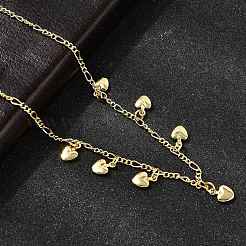 Brass Heart Pendant Necklaces&nbsp;NJEW-B157-03G