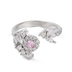 Adjustable Brass with Cubic Zirconia Rings&nbsp;RJEW-B056-02