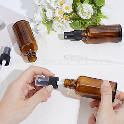 ガラス製エッセンシャルオイルの空のスプレーボトル  プラスチックふた付き  シエナ  3.75x12cm  容量：50ml（1.69fl.oz）&nbsp;MRMJ-GF0001-70B