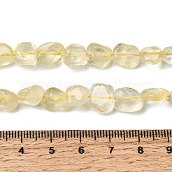 天然レモンクォーツ（加熱）ビーズ連売り  ナゲット  タンブルストーン  7~13x4.5~10x4.5~10mm  穴：1.2mm  約44~46個/連  15.08''~16.14''（38.3~41センチメートル）&nbsp;G-P497-01E-52