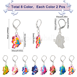 1 Set Butterfly Alloy Enamel Pendant Locking Stitch Markers&nbsp;HJEW-SC0001-60