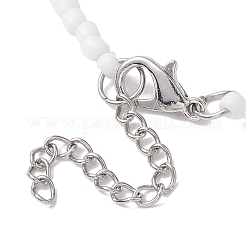 女性用フラワーガラスシードビーズブレスレット  ゴールド  7-1/8インチ（18cm）&nbsp;BJEW-JB10105