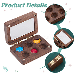 木製水彩絵の具缶箱  塗装収納ボックス  アートペイント塗料貯蔵容器  長方形  シエナ  41x61x17.5mm  内径：12mm&nbsp;AJEW-WH0542-84B