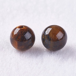 天然石タイガーアイビーズ  片穴  ラウンド  8mm  穴：1.2mm&nbsp;G-K275-17-8mm
